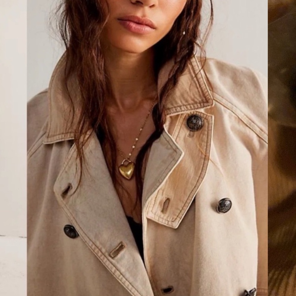 Nwt Free People We The Free People Viva Surplus Double Breasted Oatmeal Jacket - Picture 2 of 6
